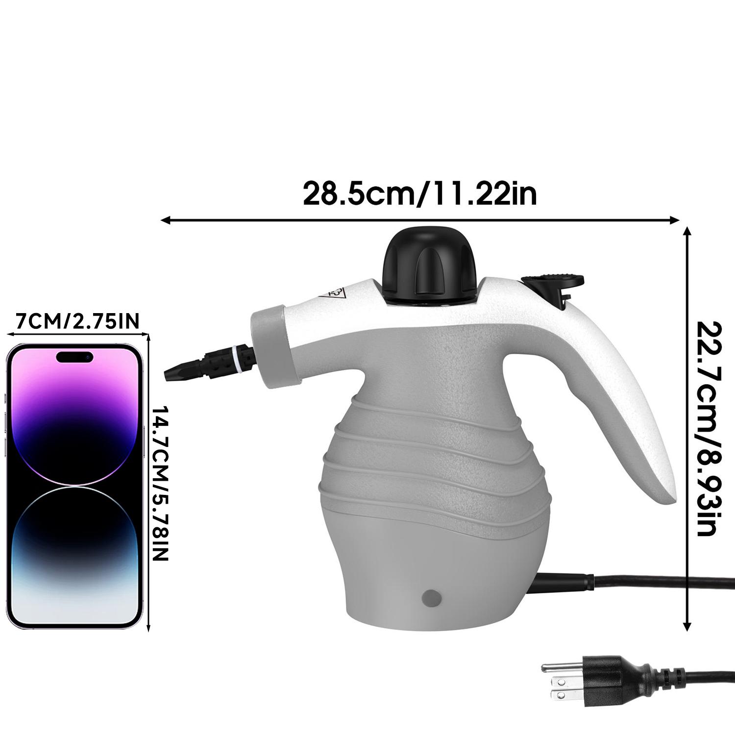 Pressurized Handheld Steam Cleaner, 1 Count Multi-purpose Steamer for Home Use with 9 Attachments To Remove Tough Stains on Car, Upholstery, Grout, Stovetop Handheld Steam Cleaning
