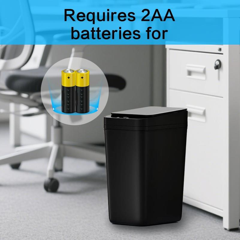 1-3 Pack Black Automatic Small Bathroom Trash Can with Lid —— 3.1 Gallon Touch-Free Intelligent Garbage Bin, Touchless Trash Can with Motion Sensor, Slim Dog-Proof Wastebasket, Plastic Wastebasket for Bedroom, Office, Kitchen