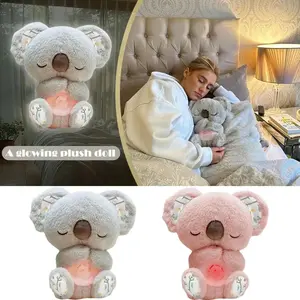 NEW Koala Plush Sleep Aid with Soft Glow Night Light Calming Music and Simulated Breathing Comforting Bedtime Comfort Toys
