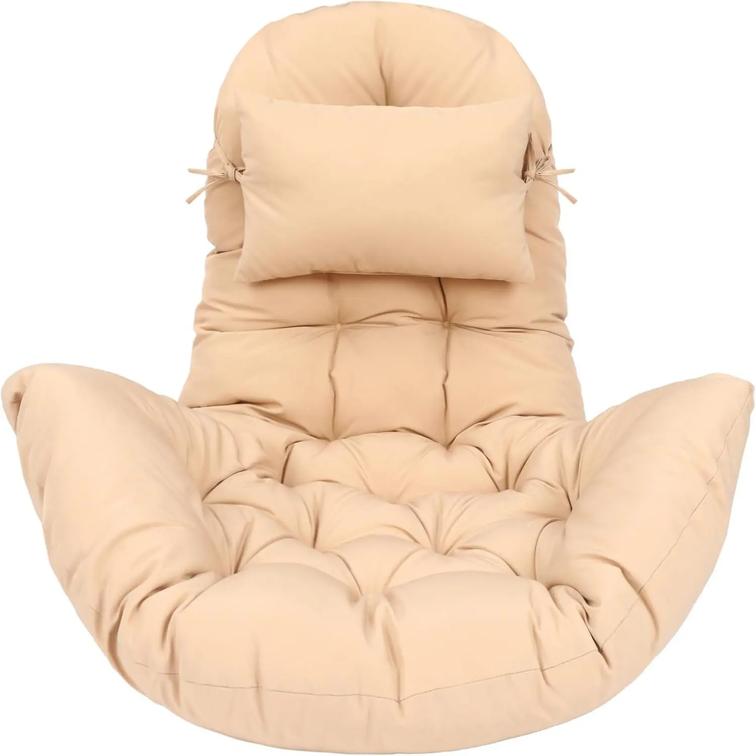 Waterproof Modern Egg Chair Cushion, 2.58 kg, 51x37 Inch High Back Cushion for Indoor Rocking Wicker Chairs & Swing Hammocks, Beige, 1 Pcs