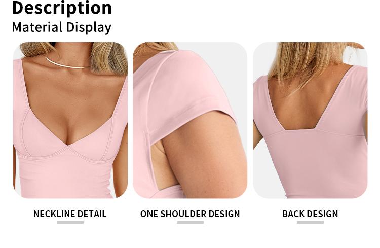Trendy Queen women Deep V-Neck Backless Tops Short Sleeve Slim Fit T-Shirts Basic Y2K Tops Bustier Corset Cami 2025