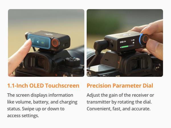 DJI Mic 2 Clip On Cordless Mics with High-Quality Audios for iPhone, Camera, Android, Ultralight Design, Adaptive Gain, Intelligent Noise Cancelling, Dual Band Anti-Interference, 32-bit Float Internal Recording, Vlog, Livestream, Clip On Mic