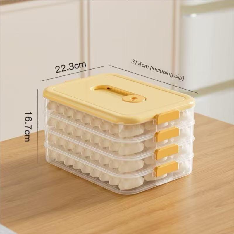 Egg Storage Box Fridge Sealed Timer Freshness Container Multi-Layer Egg Holder Rack Plastic Transparent with Lid