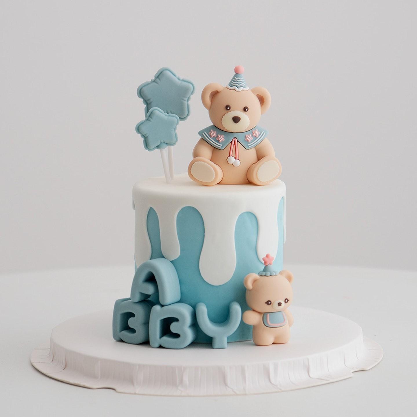 Cute Baby Birthday Hat, Blue Cartoon Design, Gender Reveal Cake Decoration, Horse Castle Insert, Baby Shower Accessory