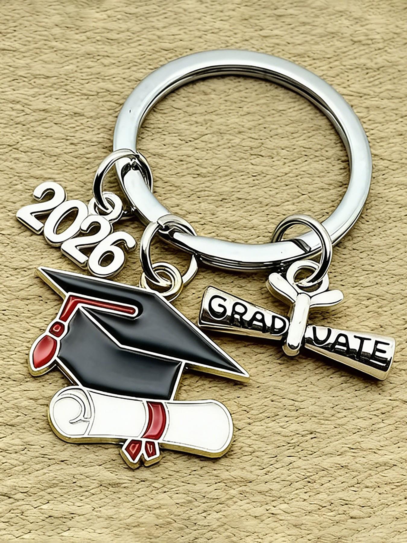 Graduation Keychains Set of 3, Class Grad Cap & Diploma Charm Keys, Commemorative Gift for 2026 Graduates, Perfect Keepsake
