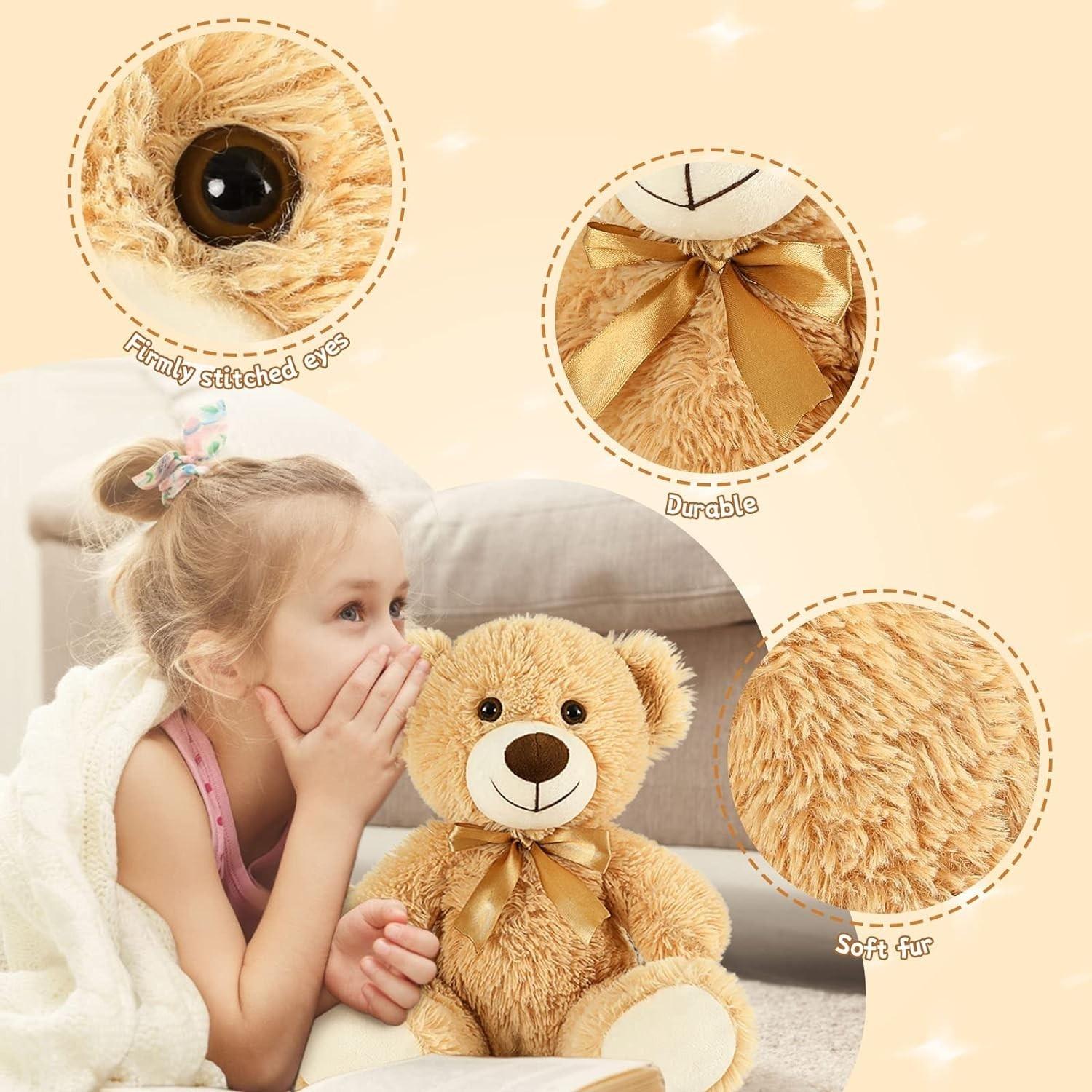 3 Pack Teddy Bears Bulk Teddy Bear Stuffed Animal Baby Shower Bear Plush Gifts for Christmas Valentine's Day Mother's Day for Kids Gift or Wedding Decorations, Teddybear