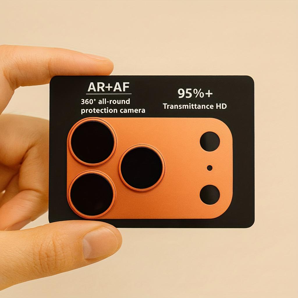 1pcs Phone Lens Protection Film, PP Material Full Wrap, 9h HD Tempered Glass, 3 Colors Available, Fits iPhone 17 Pro Max