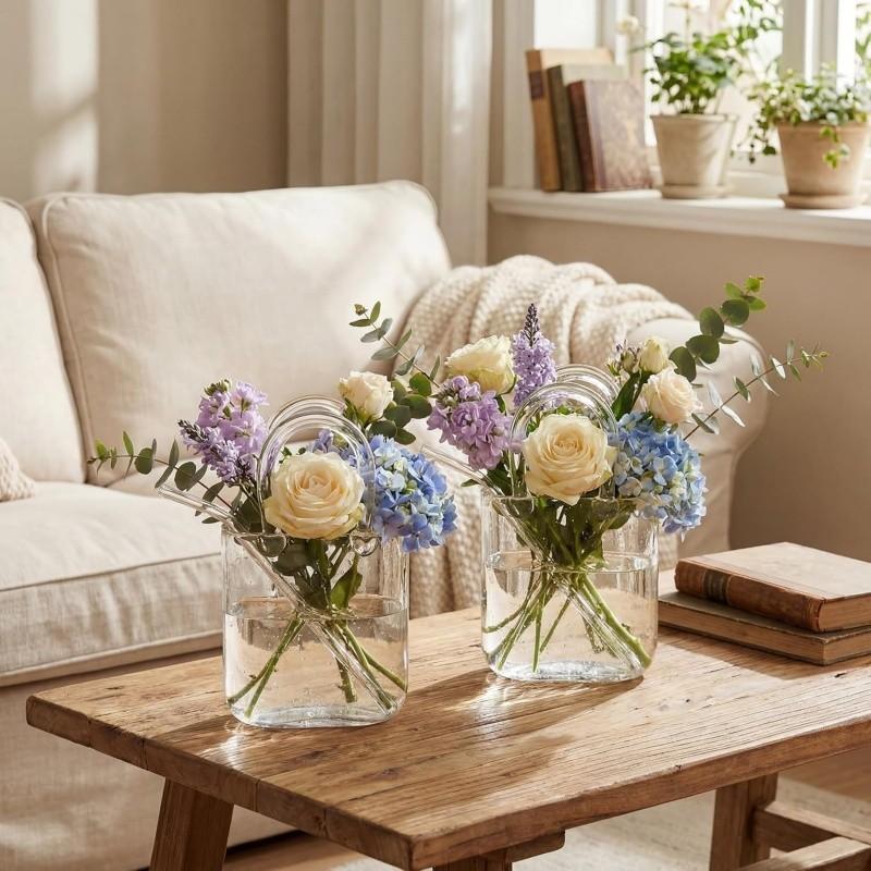 1 Count Glass Purse for Drinks, Stylish Drinkware,Unique Thick Wine Glasses Gifts ,Fish Bowl Vase,Creative Drinking Glass for Fruit Juice,Tea,Coffee,Flowers,Unique Wedding Anniversary or Birthday Gift