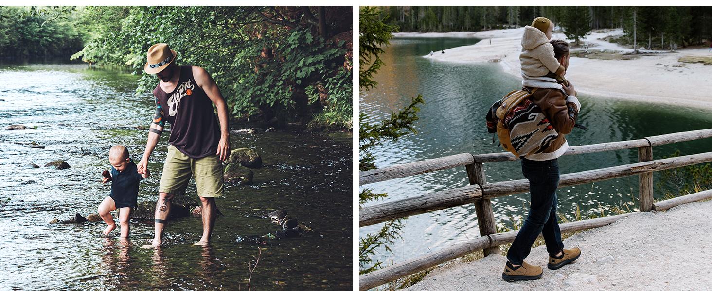 FitVille Wide Shoes for Men Hiking Shoes Go Walking Shoes Loafers Trekking Trails  with Arch Support Men's Explorer Outdoor Slip-On Sneakers Vegan Suede Supportive Adventure Cushioned