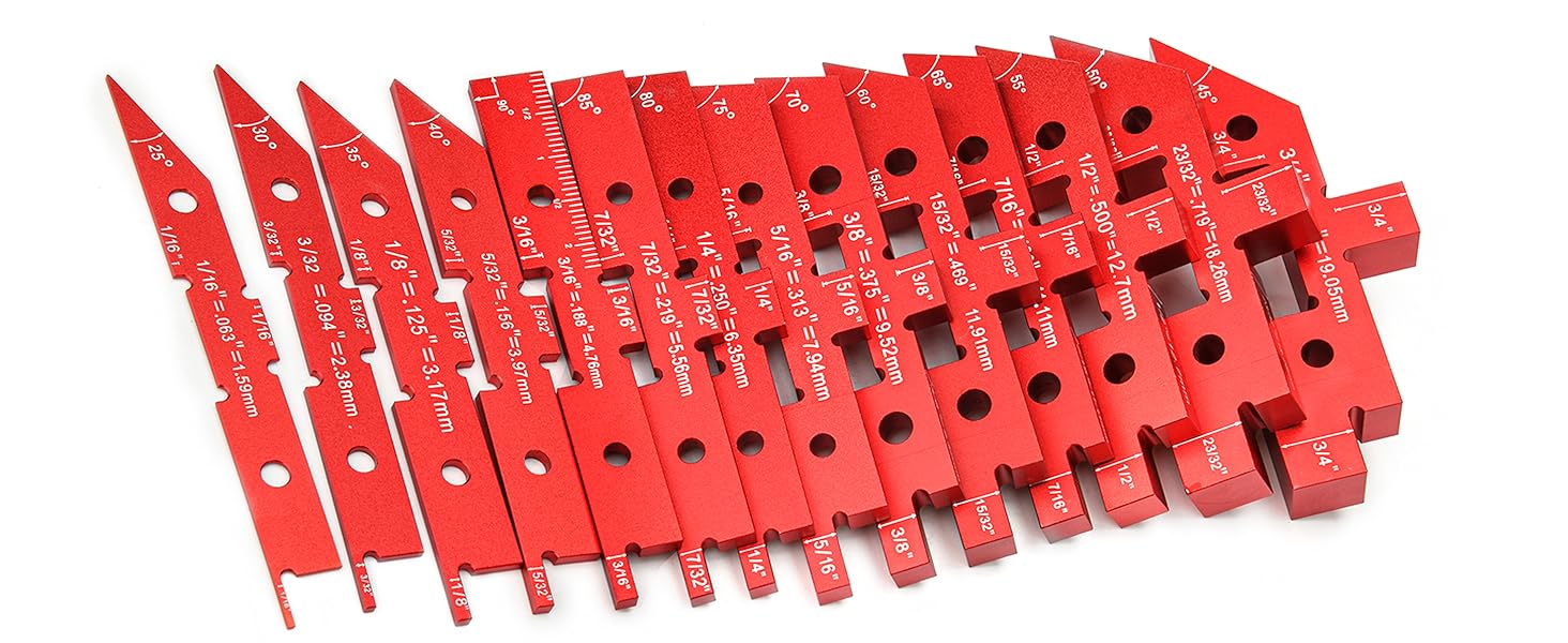GJANSH Table Setup Blocks for Woodworking, Aluminum Alloy Precision Set up Bars, Precision Height, Depth, Angle & Fence Alignment Gauge Set - Router and Saw Accessories with Storage Case detail 2