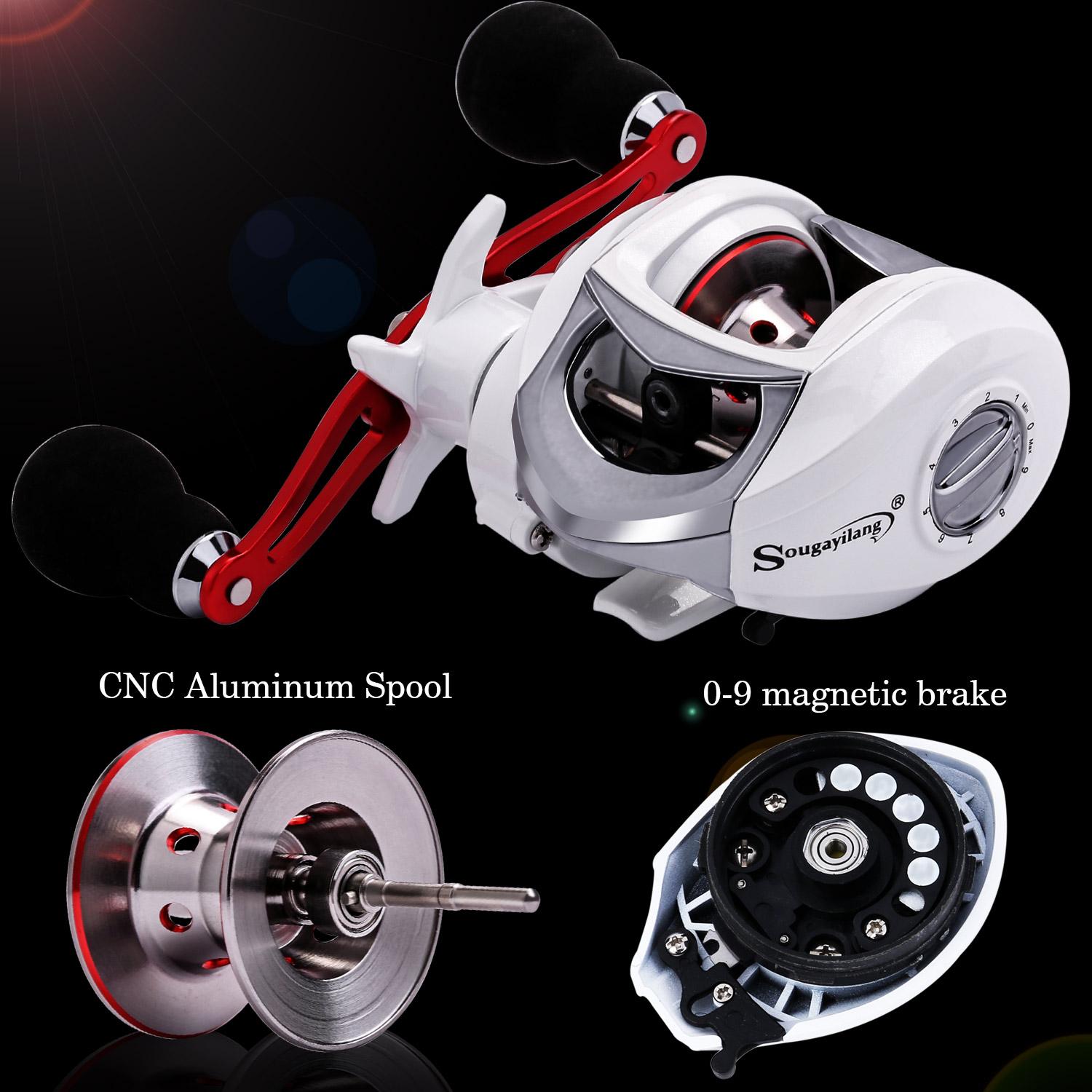 Sougayilang Baitcasting Fishing Reel，18+1BB bearing ，CNC Aluminum Spool，6.3:1 High-Speed Gear Ratio Casting Reel ，Outdoor fishing supplies