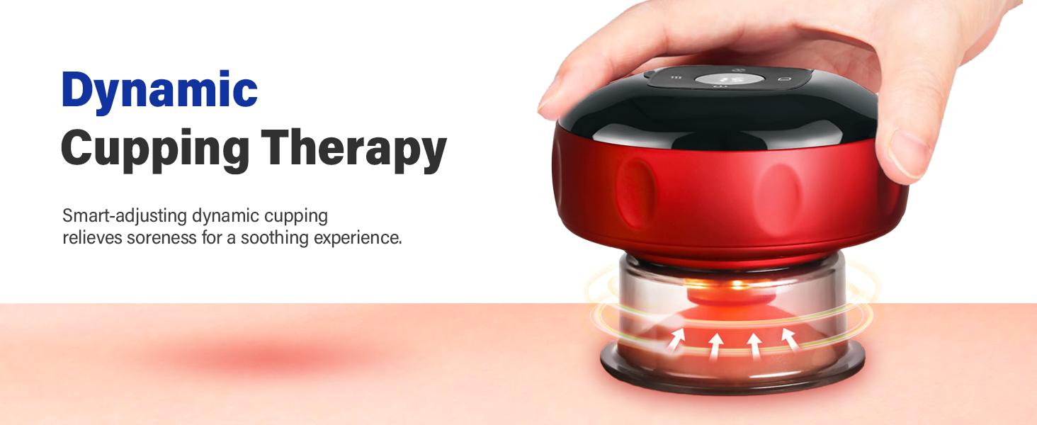 TISSCARE 5-in-1 Electric Cupping Massager Kit– 12-Level Temperature & Suction Control for Muscle Relaxation, Includes 2 Replaceable Cups, Original Smart Cupper Device, Professional Massage Tool Gun, Quiet Muscle Massage, Relaxation Neck Shoulder Leg Waist