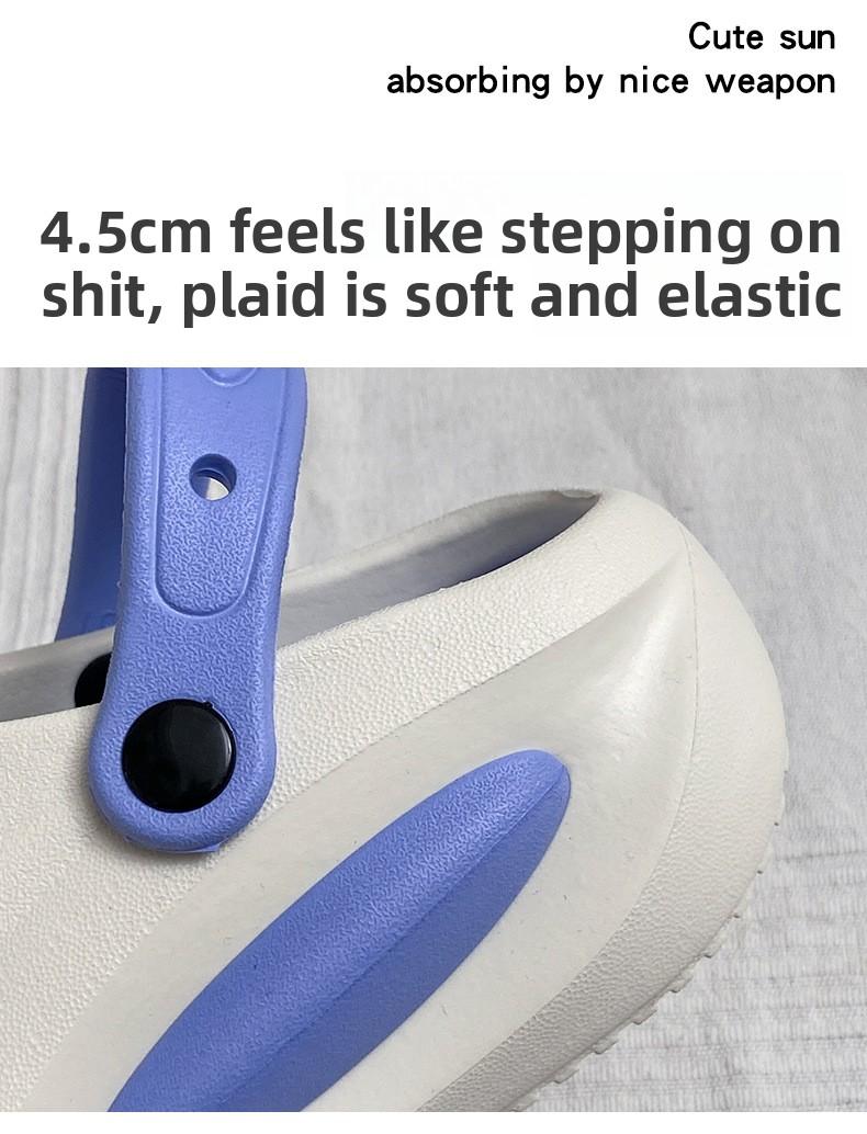 Women's EVA Platform Clogs, Summer New Cute Cartoon Charms Cloud Puff Thick Sole Non-Slip Beach Sandals