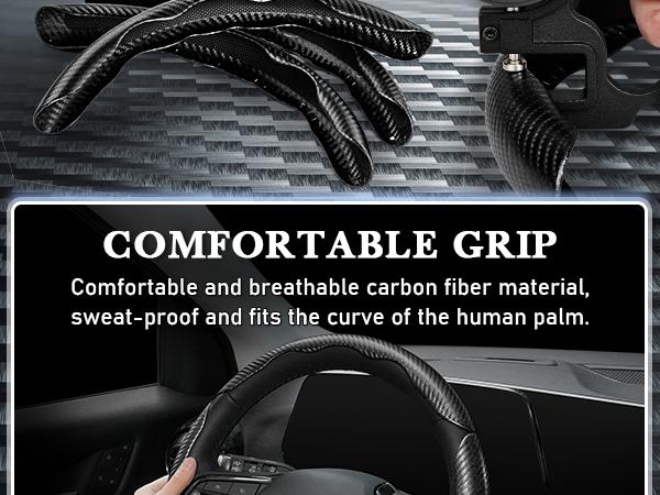Canvcle Carbon Fiber Steering Wheel Cover Automotive Anti-Slip Steering Wheel Cover for Men/Women - Durable Universal Car Accessory Multicolor