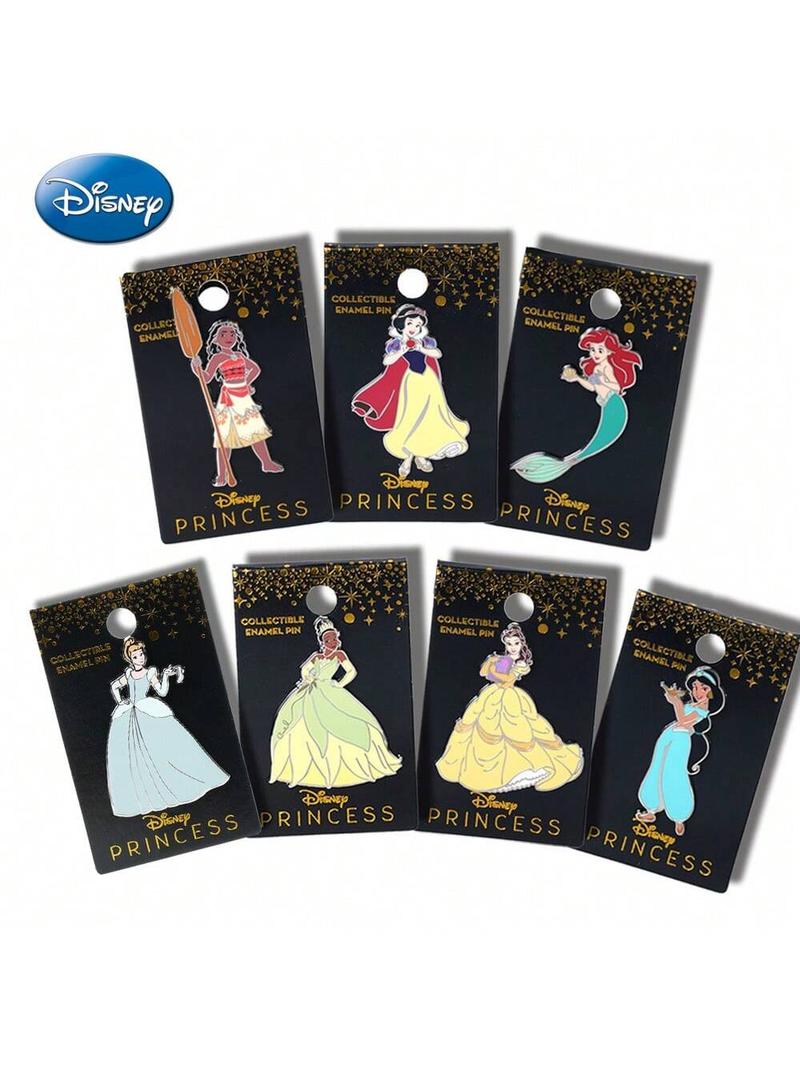1Pc Disney Officially Licensed Collectible Enamel Princess Brooches Belle Jasmine Ariel and Other Beautiful Pins Cute Small Gifts Dress Accessories Pin for Clothes Bag Charm for Women Family Friends
