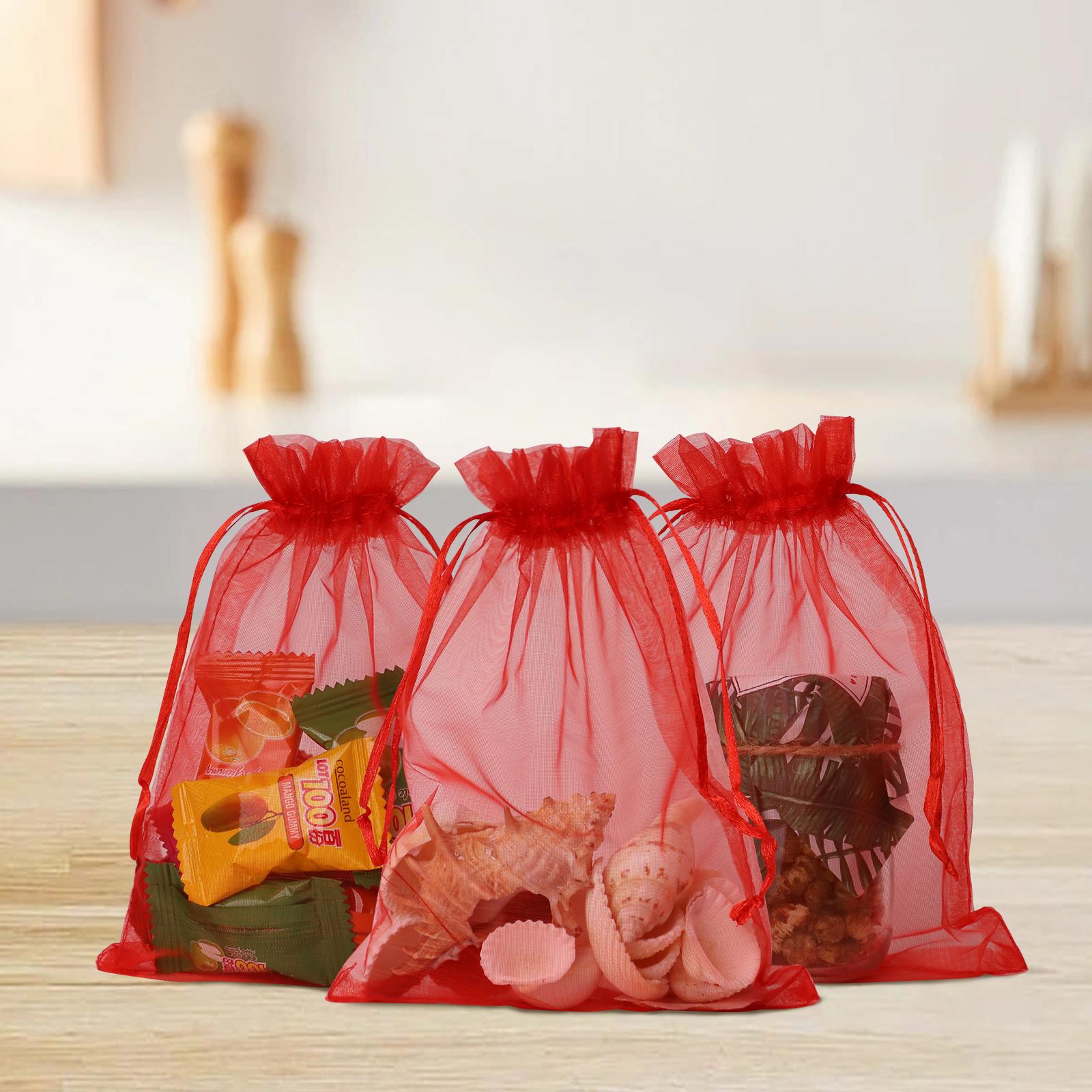 Wudygirl 5x7-inch organza bags with satin drawstrings, pack of 100. Perfect for parties and weddings as reusable gift bags. Transparent design, non-toxic, high-quality gift bags. Elegant gift packaging Paper Gifts