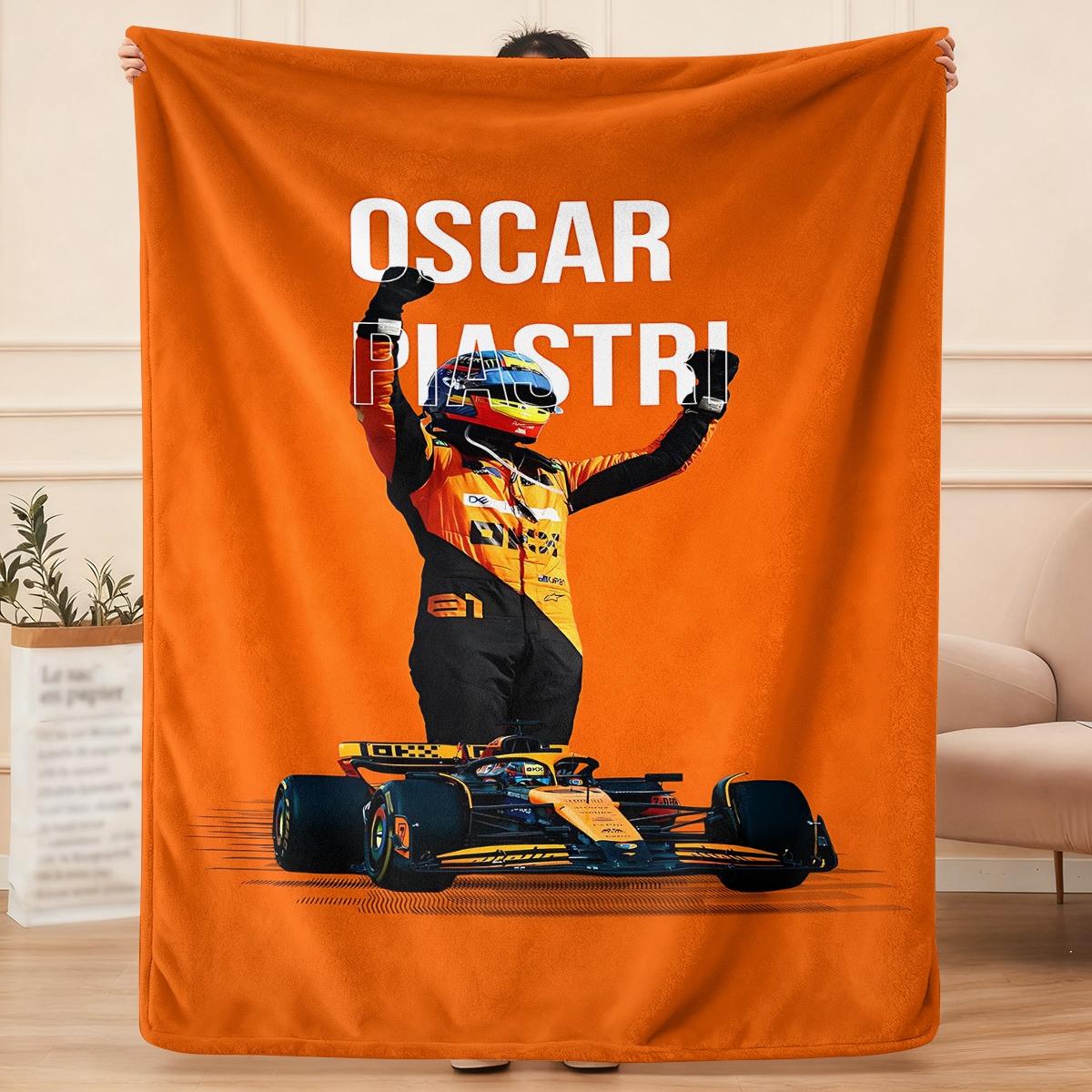 Oscar Piastri connection  flannel blanket, exclusive gift for home, office, camping travel, personalized pattern design, modern style, soft texture