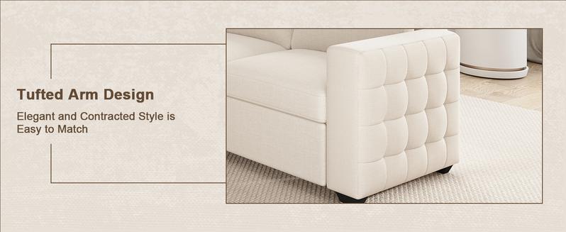 【4-5 Packages】86 Inch Sectional Sleeper Sofa, 5-7 Seat L Shaped Sleeper Sectional Couch with Pull Out Bed, Convertible Sofa Bed with Storage for Living Room, Apartment, Modular Cloud Couches