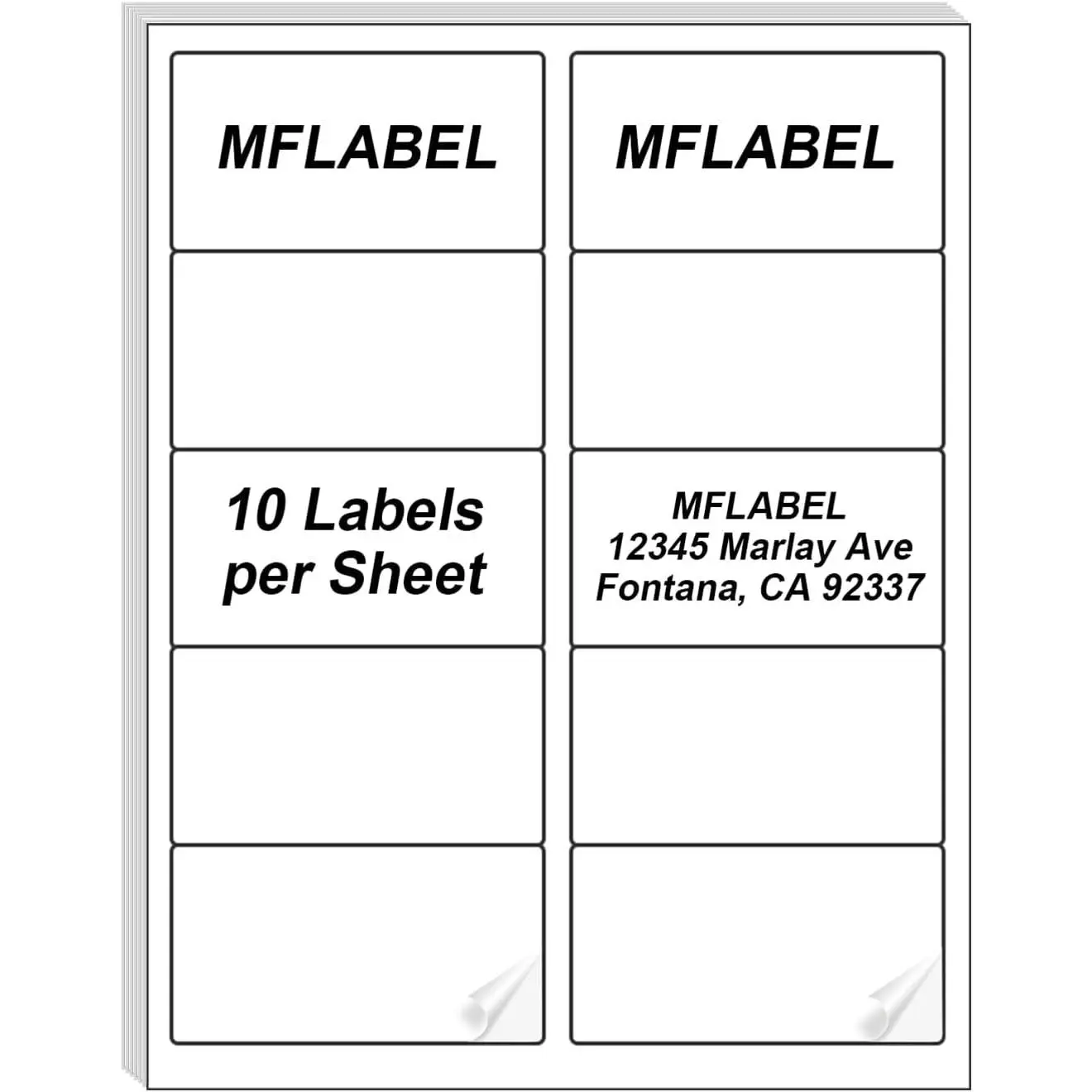 2x4 Shipping Labels - 500 Adhesive Address Labels for Laser/Inkjet Printer, 50 Sheets FBA Labels, 10-UP Matte White Stickers for Packages, Mail, FBA & Shipping Boxes