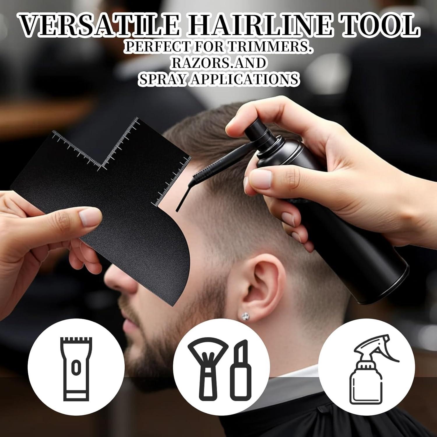 4-Piece Hair Styling Template Set, Hairline Guiding Template and Scale Ruler, Men's Hairstyle Shaping Tool, Essential Grooming Accessories