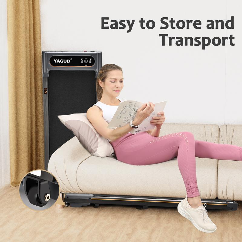 【YAGUD】Quiet Walking Pad – Under Desk Jogging Treadmill with Shock Absorption, LED Display & Remote for Home/Office Small Space Quiet Motor 【YAGUD】Quiet Walking Pad – Under Desk Jogging Treadmill with Shock Absorption, LED Display & Remote for Home/Office Small Space Quiet Motor