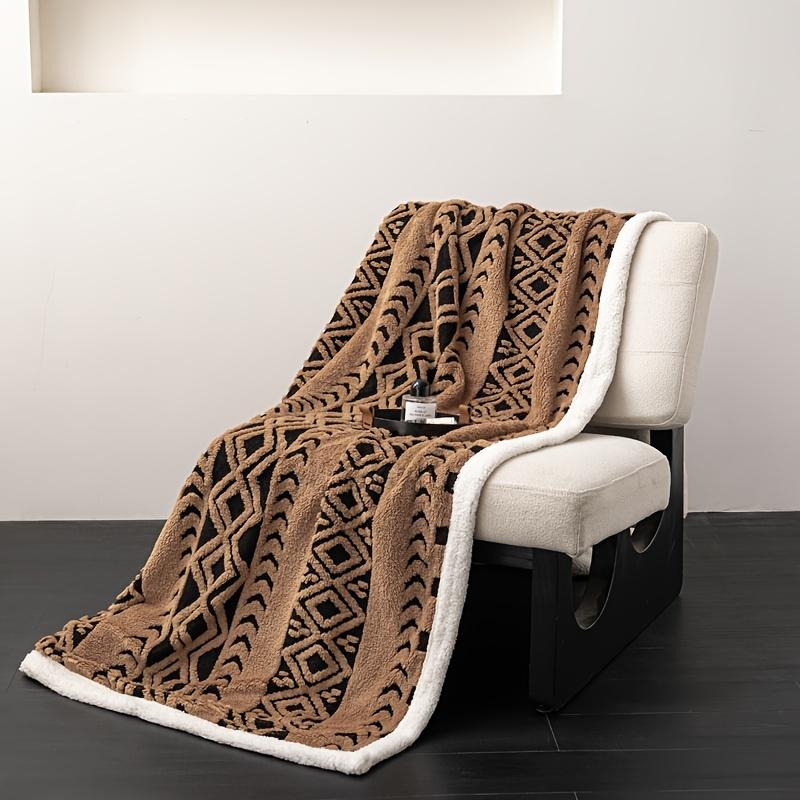 Super Soft Stretchy Fashion Blanket - Printed Fabric Blanket with Fine Fibers, Excellent Heat Retention, Simple Floral Pattern, Multiple Colors, Suitable for Home & Travel, Classic Versatile Home Decor, Fashion Blankets, Printed Fabric Blankets