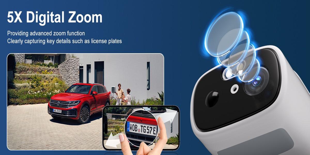 2K Smart Solar Camera, Wall-Mounted Night Vision Camera, Two-Way Audio WiFi Camera, Wireless Outdoor Waterproof, 7500mAh Camera, Mini Solar Camera, Subscription-Based AI Face Recognition/Vehicle/Pet Detection, Supports Cloud Storage, SD Card, TF Card