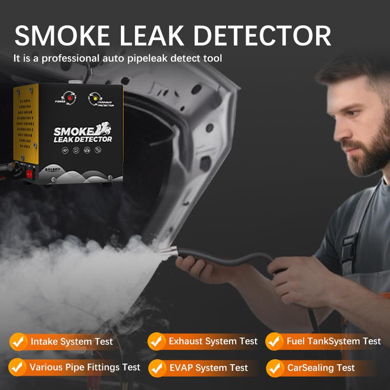 SOLARY Mini Smoke Leak Detector with Built-in Air Pump – Compact EVAP & Vacuum Leak Tester for 12V Cars, Trucks & Motorcycles