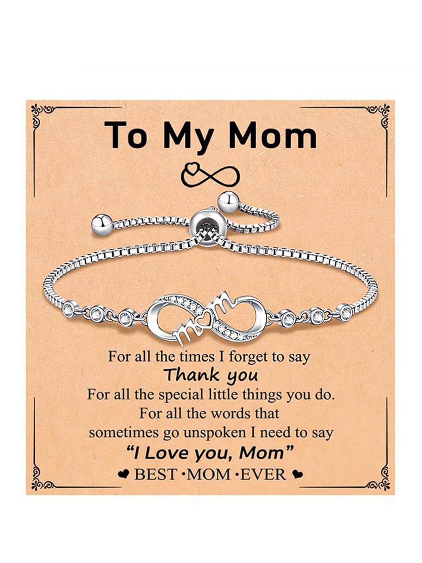 Mother's Day gift, a necklace set filled with endless tender love, adjustable infinity bracelet suitable for women. Give it to your daughter. As a Mother's Day gift for your mom, it can be a school season necklace gift or a Teacher's Day bracelet gift.