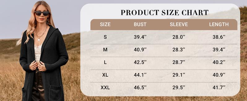 Saodimallsu Womens Long Cardigans Cable Knitted Open Front Oversized Hooded Outerwear Sweater Coat