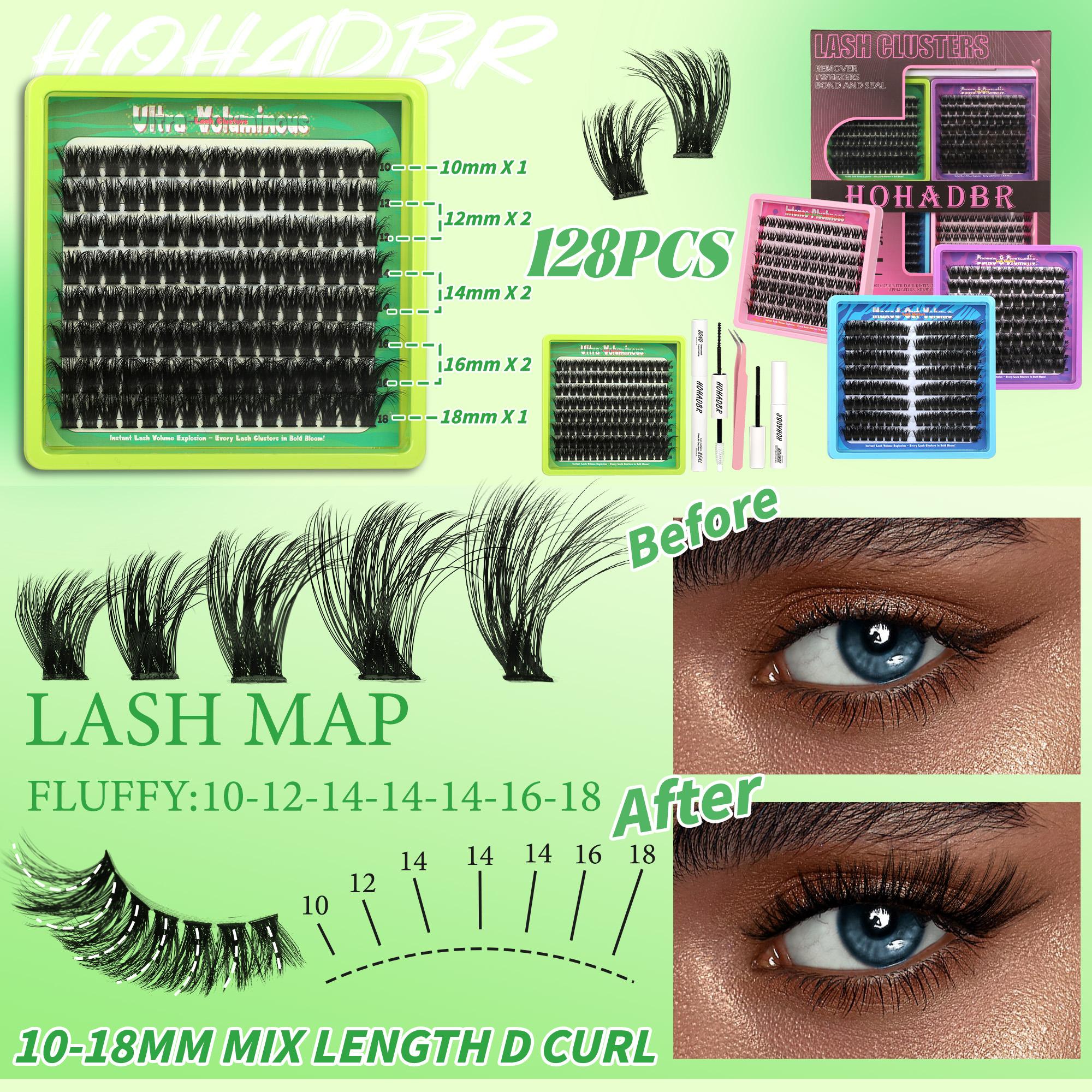 4 Styles  Mega/ultra/ Dramatic/Volume/ Lash Clusters Kit, WaterProof Lashes Eyelash Clusters Extensions with Everything You Need for Beginners and Proficient, DIY at Home Easily，Extension Soft comfortable Easy Apply Natural Look for Makeup Daily Life