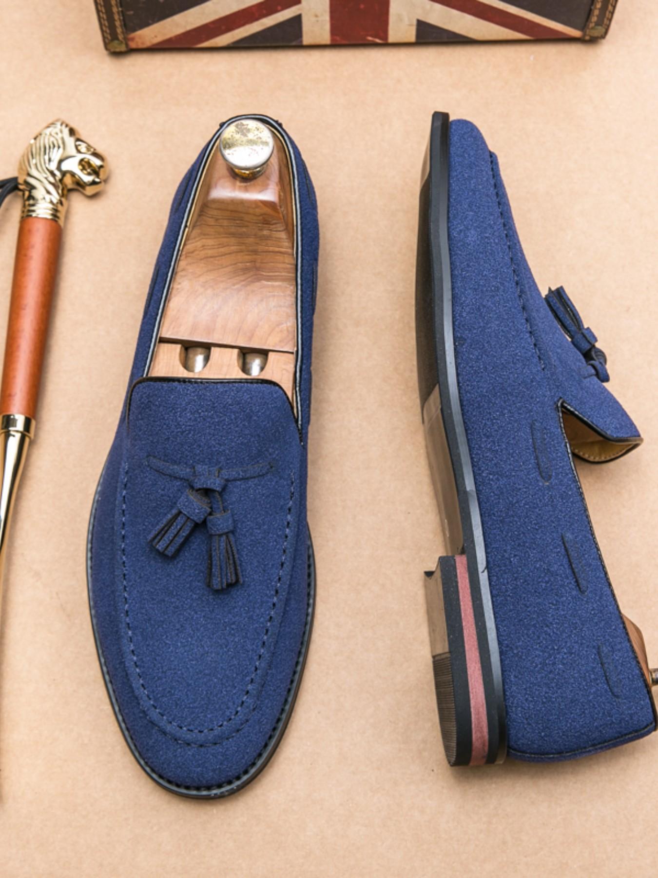 Men's Suede Lurex Loafers, Slip-On Casual Business Formal Shoes, Daily Wear Versatile Footwear, Comfortable and Stylish Design, Rubber
