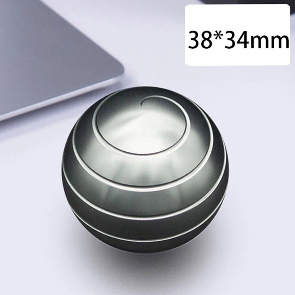 Unisex Adult Round Shape Kinetic Spinner Fidget Toy, Aluminum Alloy Metal Desktop Stress Relief Toy for Above 12, Portable Hypnosis Rotary Gyro Fingertip Gift