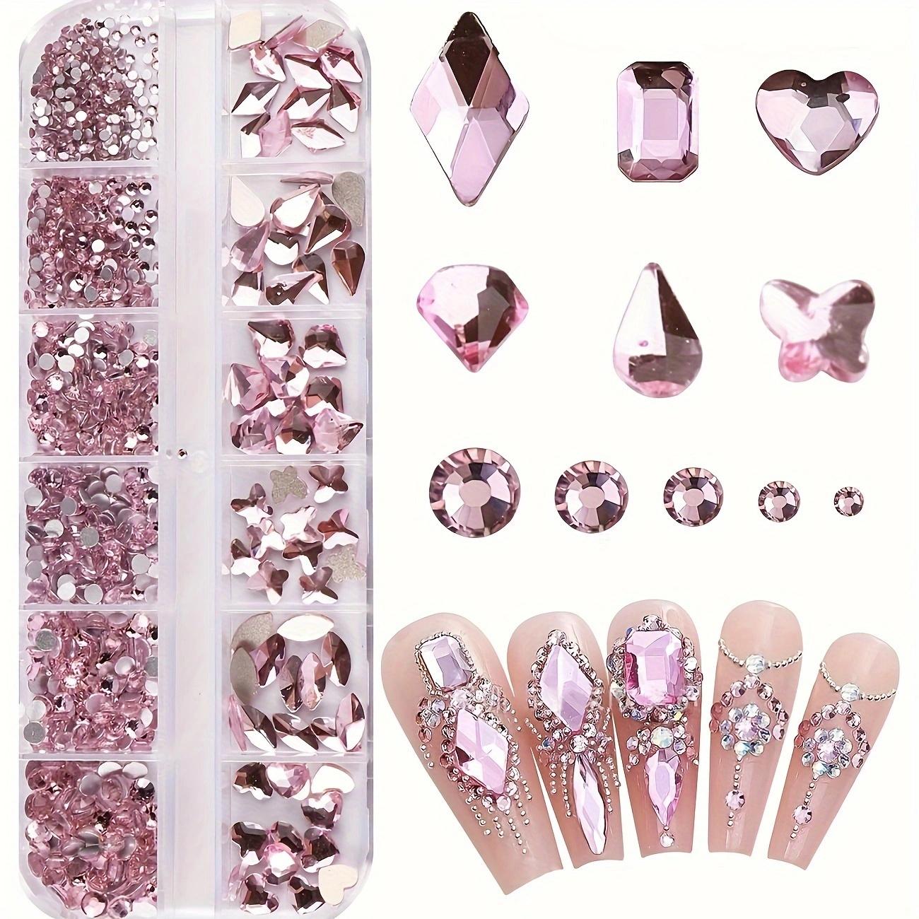Multi-shape Crystal Nail Art Gemstones, 1 Box Glitter Nail Art Rhinestones, Nail Art Decoration for Women & Girls, Shining Rhinestone