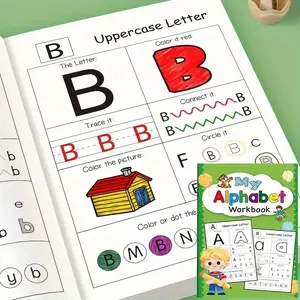 48 Pages Preschool & Kindergarten Writing Practice Book, Abc Letter Tracing, Common Words & Pinyin Practice, Capital and Small Letters Match, Tracing Preschool Books
