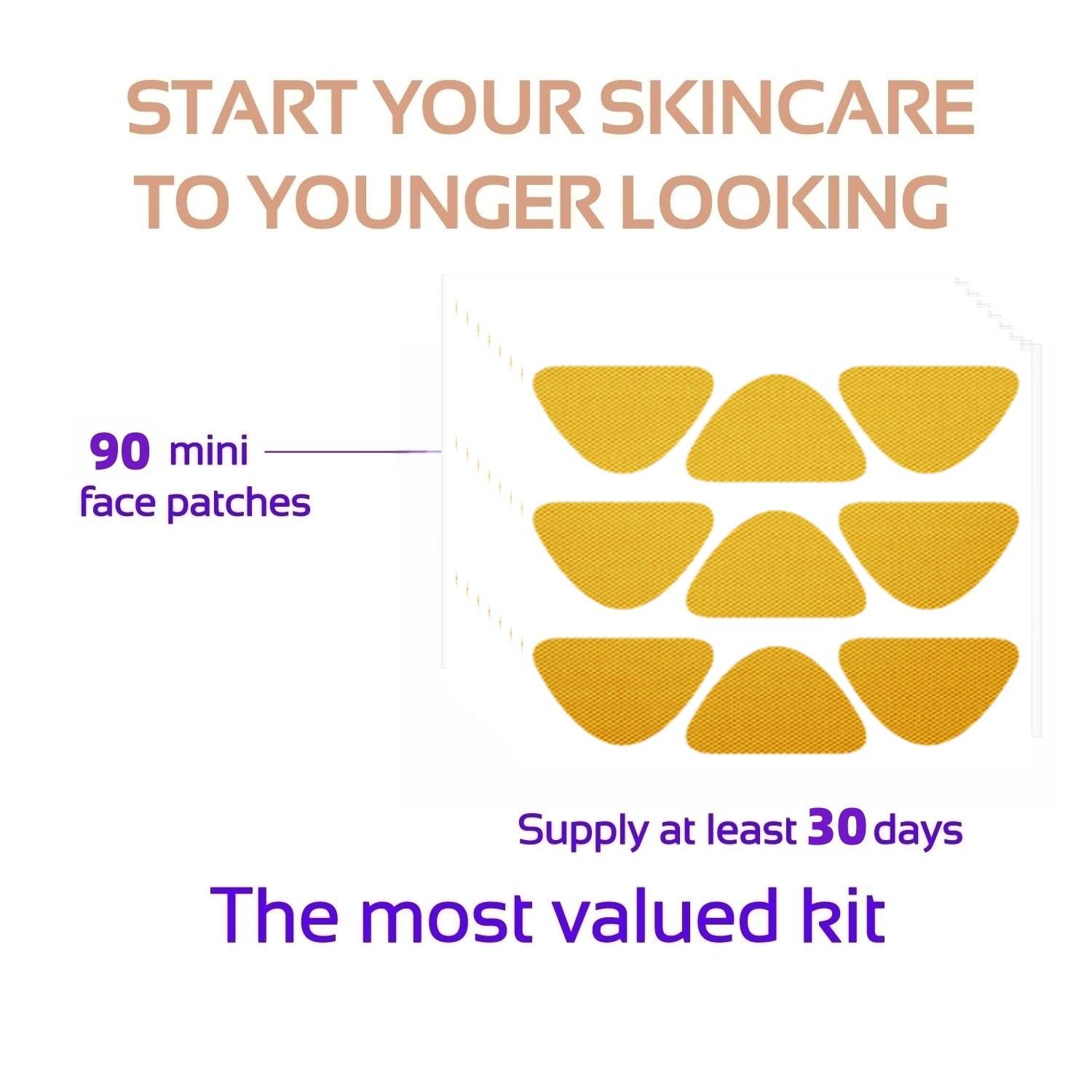 Retinol Microneedle Eye Patches with Hyaluronic Acid & Firming Peptides, Eye Care for Dark Circles & Wrinkles, 90pcs