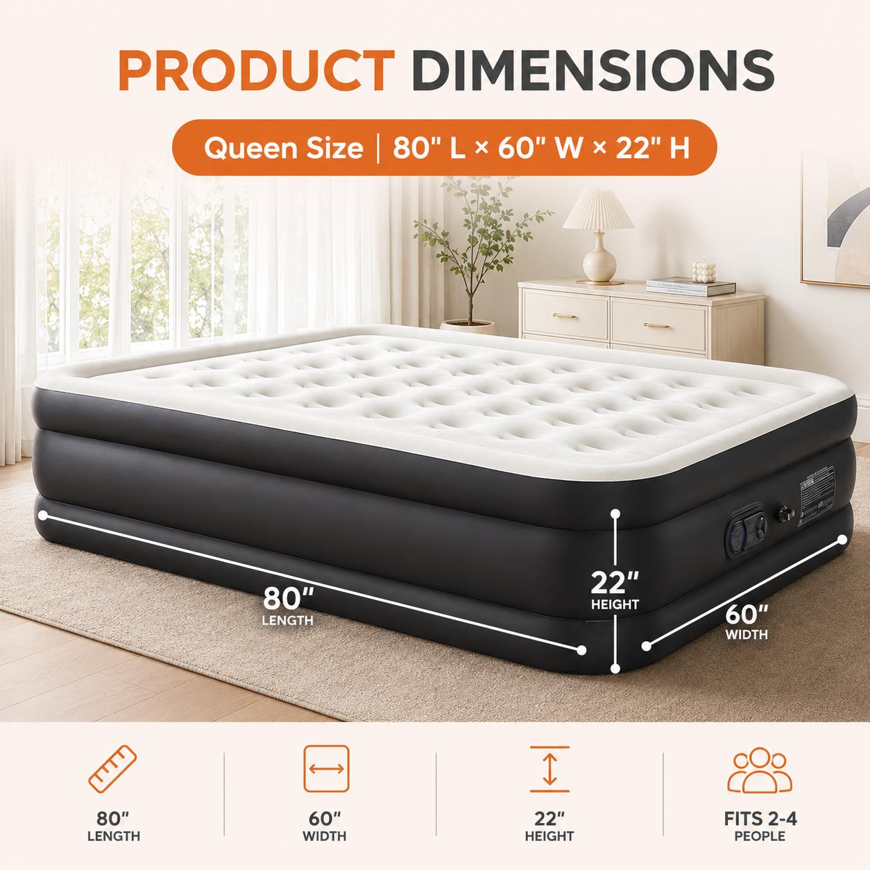 "Full Air Mattress with Built-In Pump – 18” Inflatable Airbed for Guests, Quick 3-Min Self-Inflating, Portable Blow Up Bed with Carry Bag – Type-0 Technology Air Coil, Full Size Sleep Comfort" "Full Air Mattress with Built-In Pump – 18” Inflatable Airbed for Guests, Quick 3-Min Self-Inflating, Portable Blow Up Bed with Carry Bag – Type-0 Technology Air Coil, Full Size Sleep Comfort"