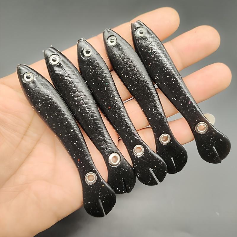 7cm/10cm 5pcs Mud Loach Bionic False Bait Roadside Throwing Tail Fish Soft Bait Freshwater Pufferfish Bass Black Fish Catfish Soft Insect Soft Fish Bait