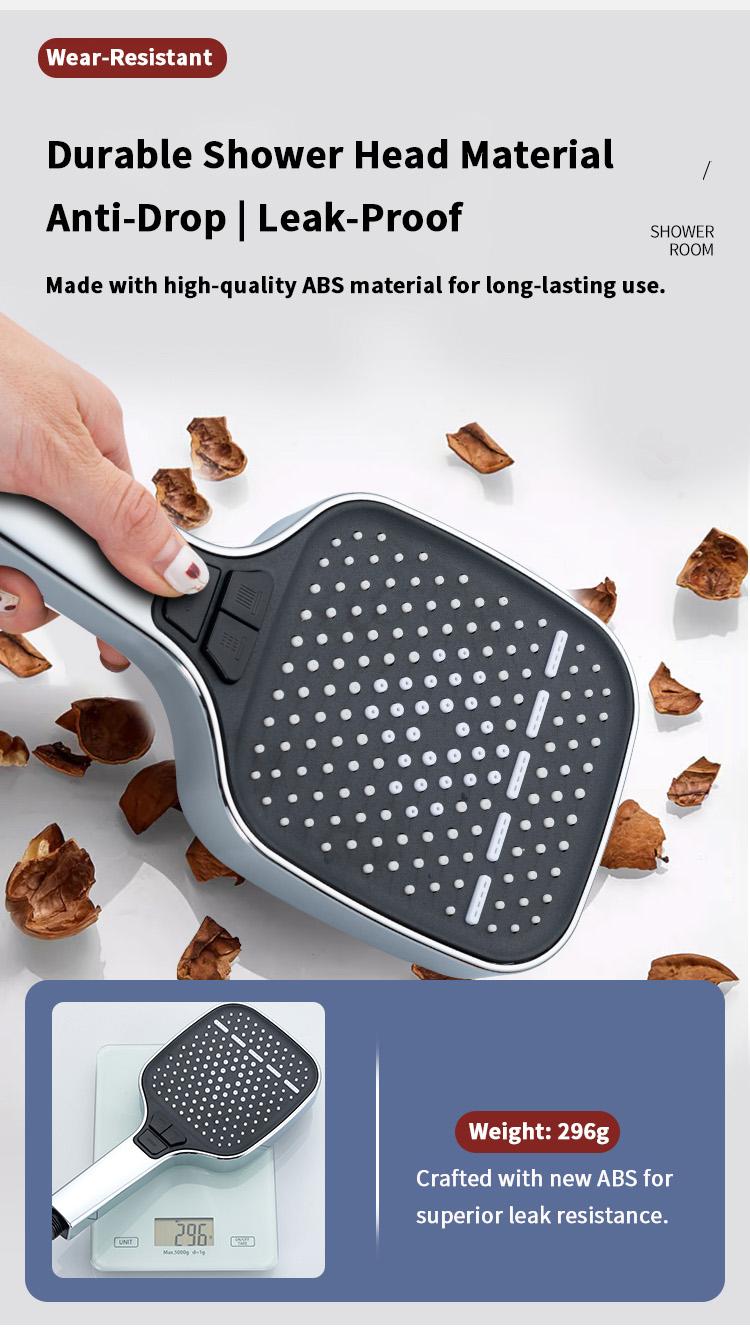 High-pressure multi-mode handheld showerhead&Square large-panel showerhead, power wash, shower head with ON/OFF switch for pets bath with 1.5m hose,shower bracket,Shower, bathroom supplies.