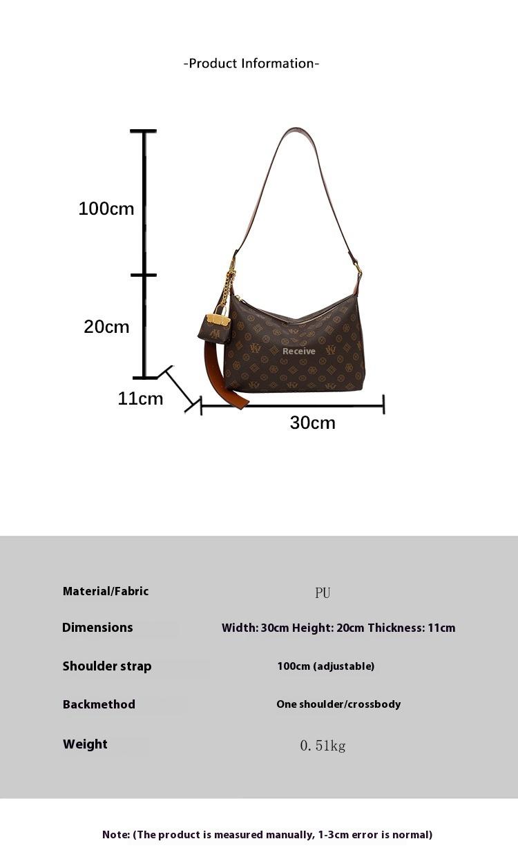 Mia Bag Shop hoboAn elegant ladies' hobo bag. It's a high - quality handbag and single - shoulder bag suitable for both work and leisure, exuding a sense of fashion Length 30, width 11 and height 20. The shoulder strap can be up to 140cm in length.
