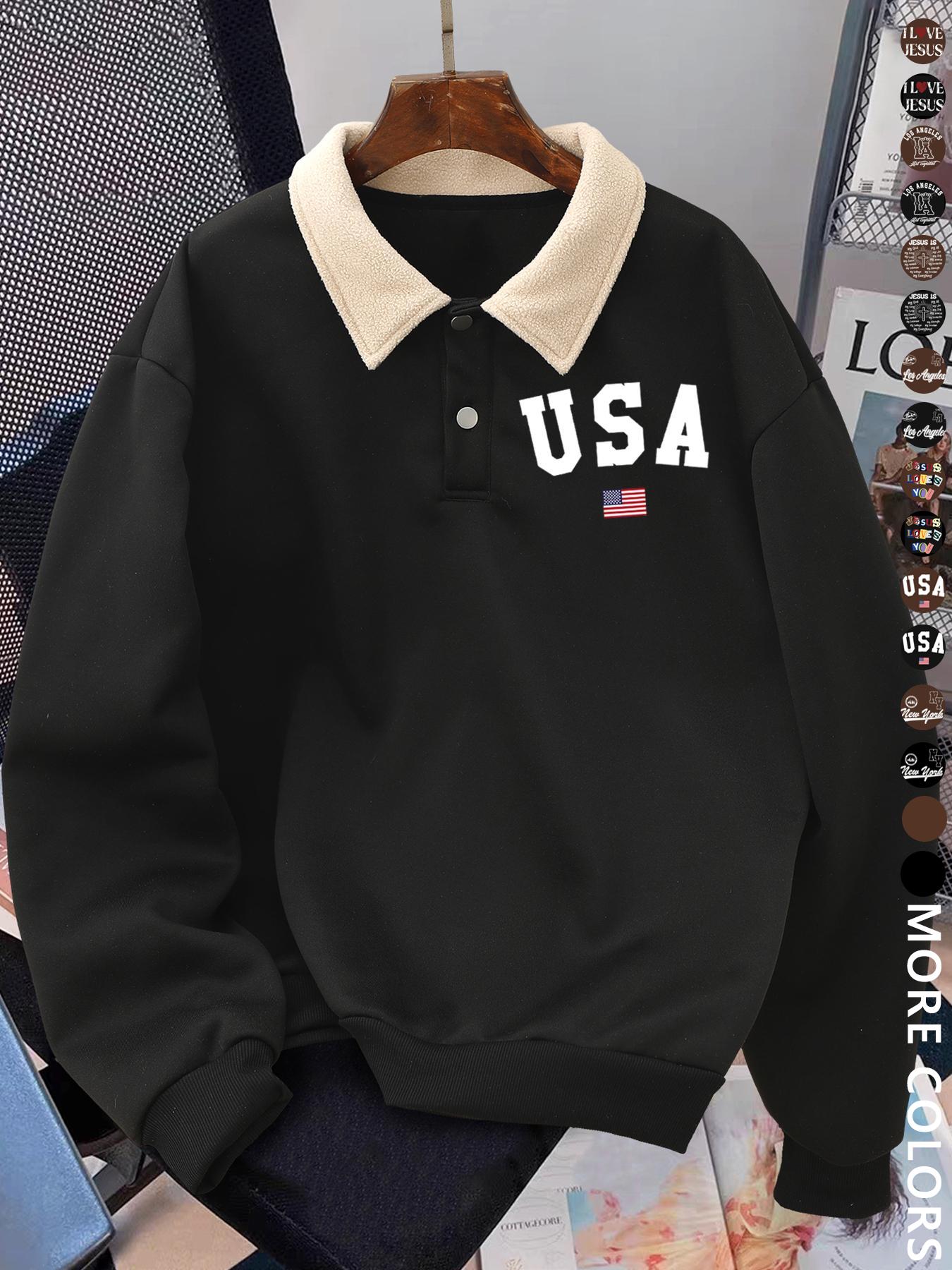 Men's Y2K Autumn Winter Thickened Retro British Style Aesthetic Lamb Wool Collar Polo Shirt, Unisex Casual Fashion, All Seasons Wear