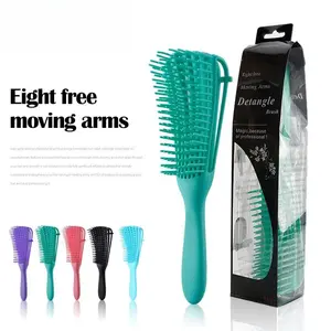 SleekHush Women's 4pcs Octopus-Shape Hair Brush - Detangling Tool, Shampoo Aid, Curved Styling Brush for Indoor Use (Bag Cleaning & Care Accessory)