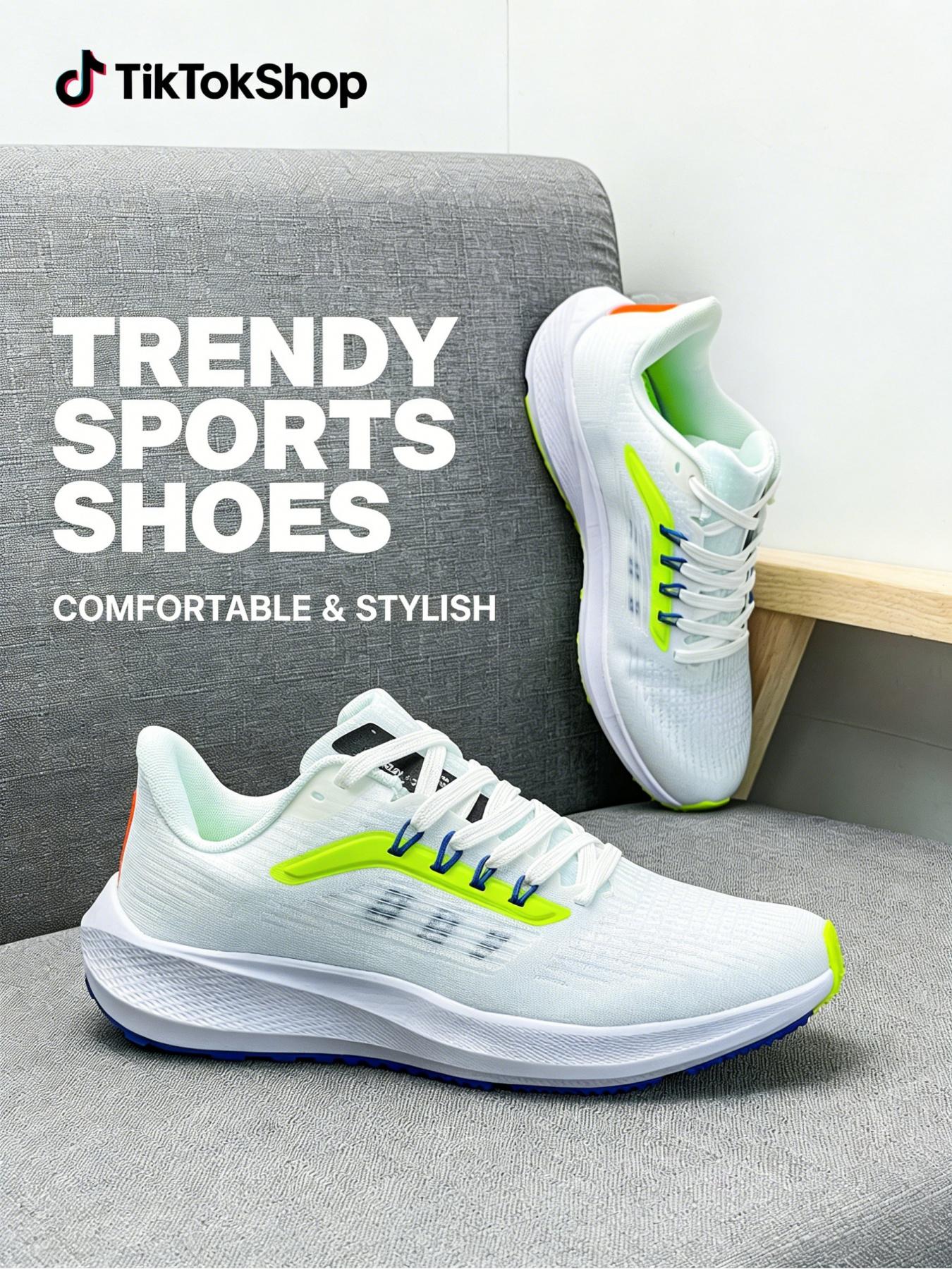 TikTok Trending Unisex Breathable Mesh Lightweight Running Shoes Comfortable Soft Sole Lace Up Athletic Sneakers for Running Gym Daily Wear