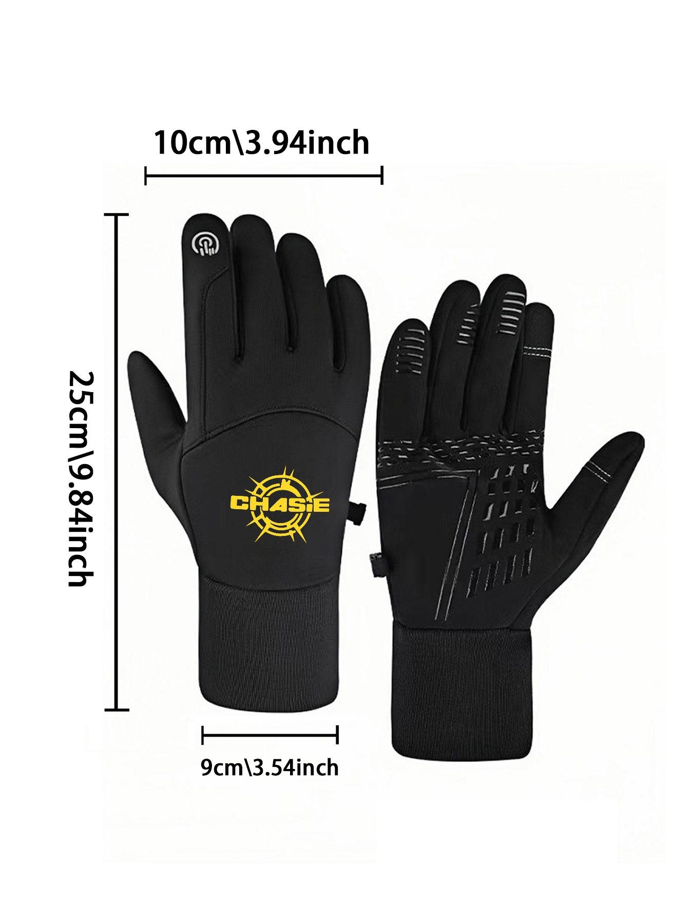 1pc with  Chasis Design Sunburst Music Note Logo LetteringRe winter gloves Touchable gloves Touch Screen Breathable Running full finger gloves for men women Soft winter gifts Cozy Stylish