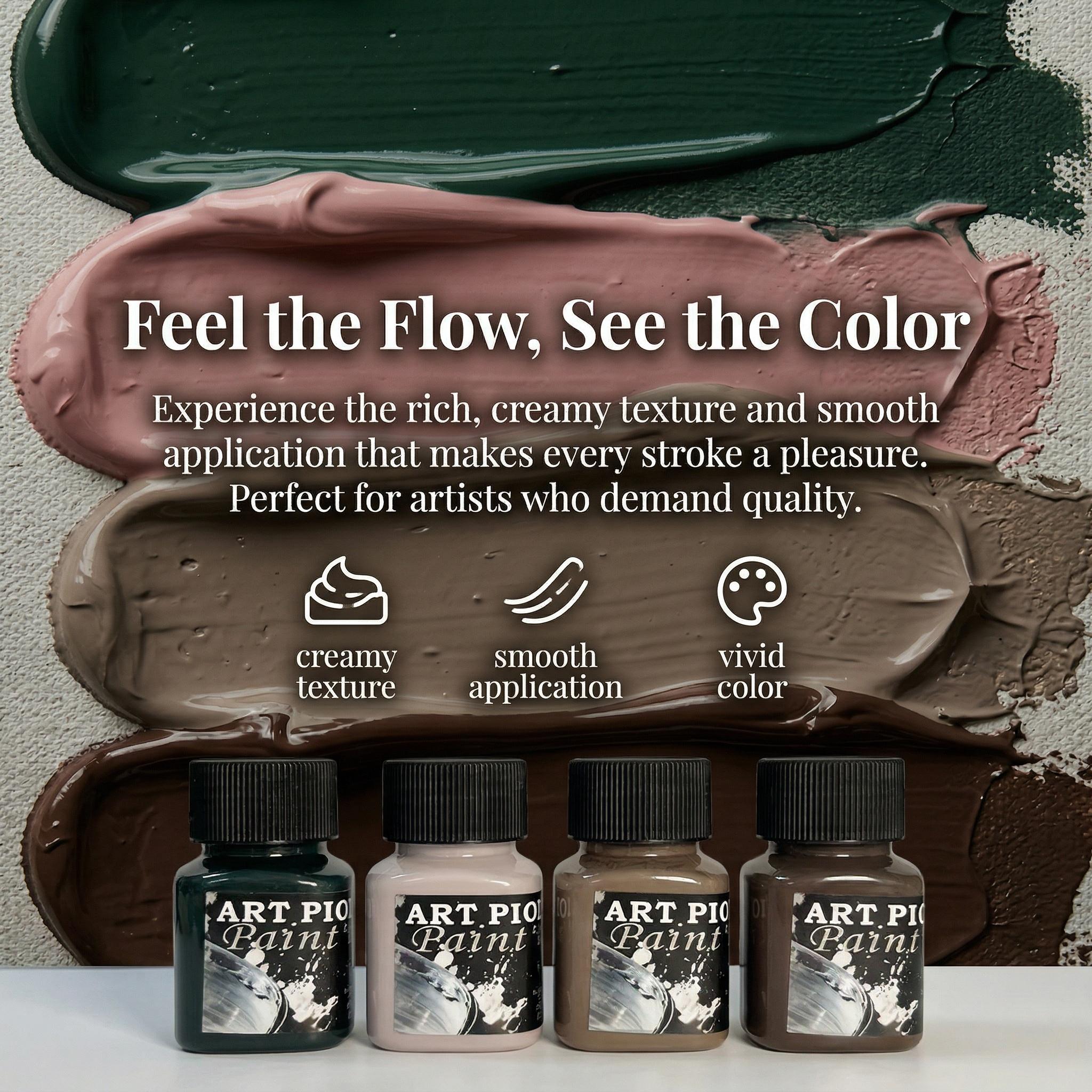 Vintage-Style 4-Color Artistic Pigments 30ML Soft Paints  | Creamy Texture for Retro Art, DIY Pet Clothing/Leather/Canvas/Stencil painting , Upcycling & DIY Vintage Creations，Christmas Creative Easy-Flow Formula Paints