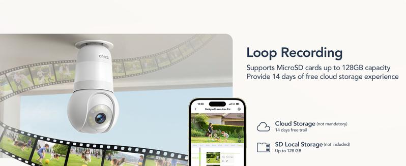 GNCC Light Bulb Camera, 2K HDR Security Camera, Indoor/Outdoor Cam with Color Night Vision and Infrared, 360 Pan Tilt Cameras for home, 2.4G WiFi Wireless, Double Lighting, Motion Detection, Two-way Audio Works with Alexa & Google Assistant