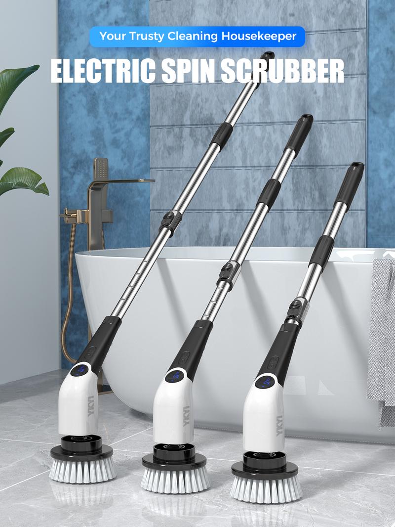 YKYI Cleaning Brush Electric Spin Scrubber, Cordless Shower Scrubber, with 4 Replaceable Brush Heads 3 Adjustable Extension Handle, 2 Adjustable Speeds for Bathroom, Toilet, Household Kitchen Cleaner Supplies Home Portable,Appliance YKYI Cleaning Brush Electric Spin Scrubber, Cordless Shower Scrubber, with 4 Replaceable Brush Heads 3 Adjustable Extension Handle, 2 Adjustable Speeds for Bathroom, Toilet, Household Kitchen Cleaner Supplies Home Portable,Appliance