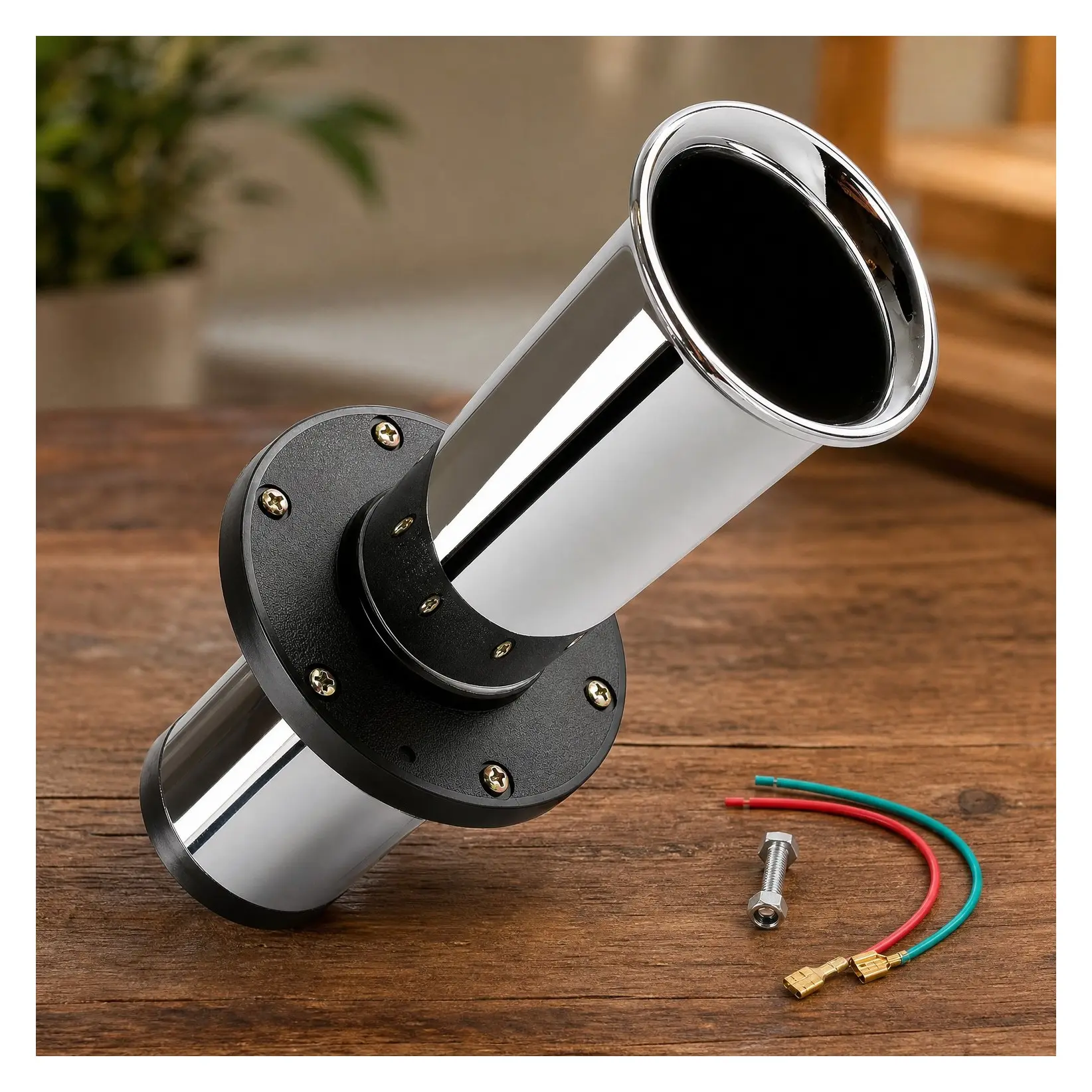 12V 110 dB Ahooga/OOGA Air Horn Kit - Vintage 1920s Classic Car Sound for Hot Rod, Model T, Golf Cart, Antique & Retro Vehicles (Silvery with Wiring)Gift