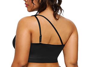 Tempt Me Women Plus Size High Waisted Bikini Two Piece One Shoulder Swimsuit Plus Size Full Coverage Bathing Suit