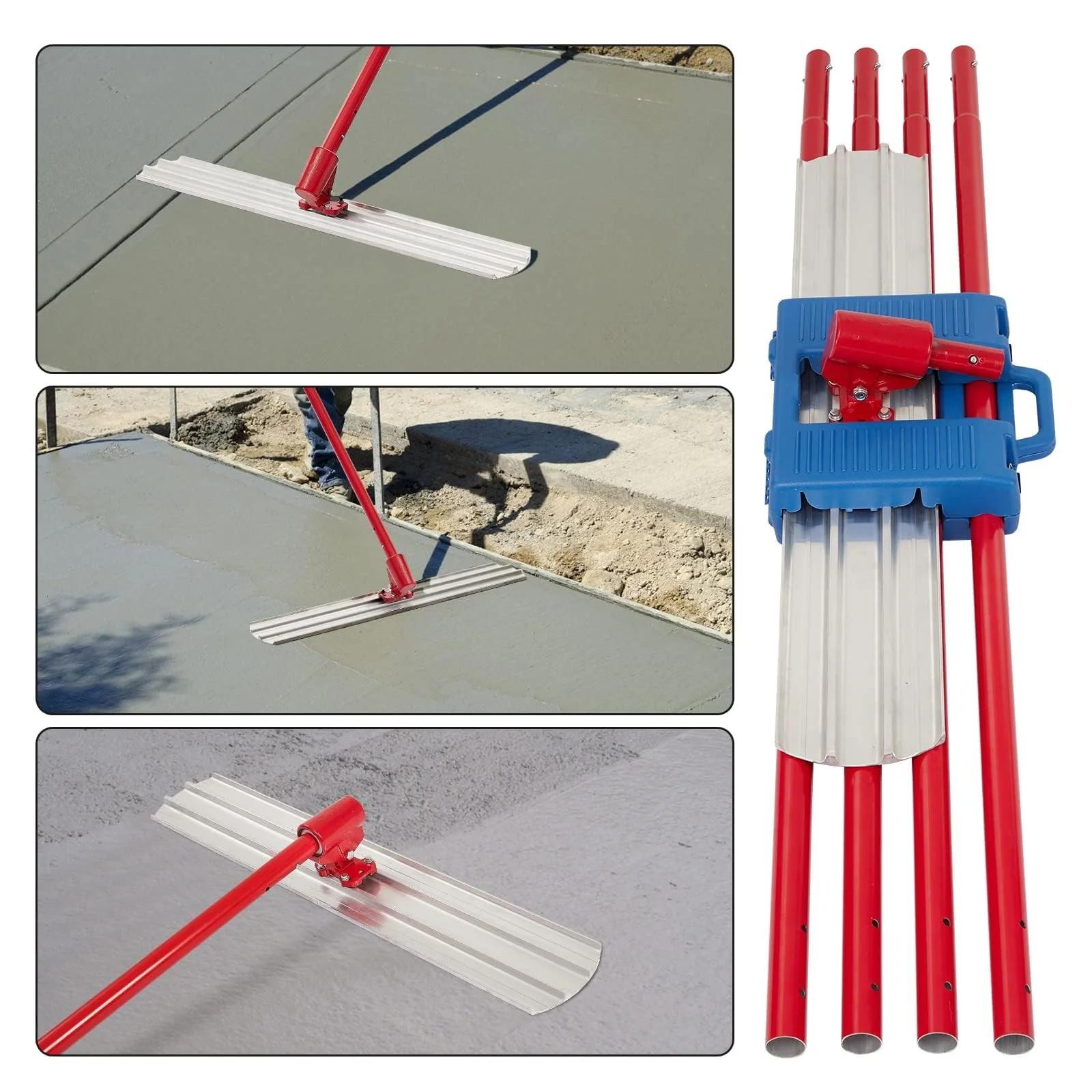 【GARVEE】Magnesium Bull Float Set: 48" x 8" and 36" x 8" Round Concrete Float Tools with Adjustable Bracket, Ergonomic Handles, and Multi-Angle Use for Professional Cement Finishing.